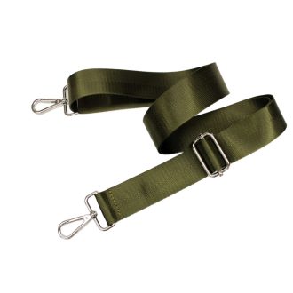 Detachable bag strap, green satin, 4 cm - 1,5" wide