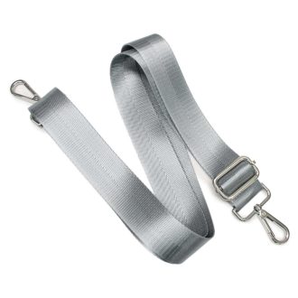 Detachable bag strap, grey satin, 4 cm - 1,5" wide