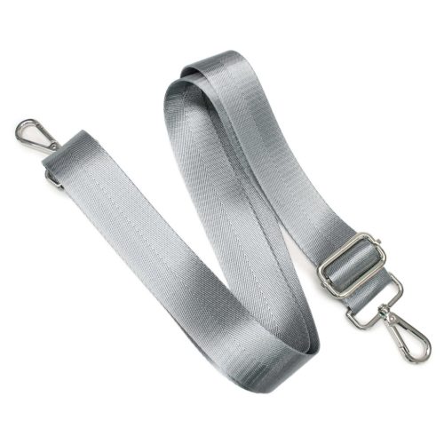 Detachable bag strap, grey satin, 4 cm - 1,5" wide