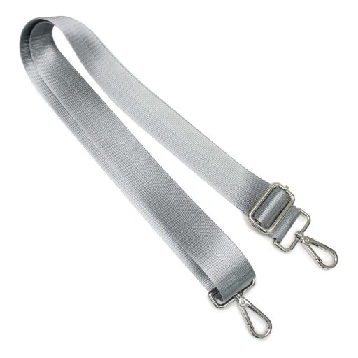 Detachable bag strap, grey satin, 4 cm - 1,5" wide