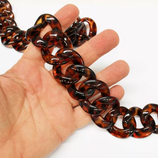 Brown coloured Plastic Handbag Strap Chain, Gold 58 cm