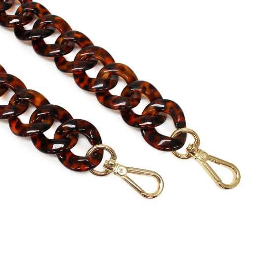Brown coloured Plastic Handbag Strap Chain, Gold 58 cm