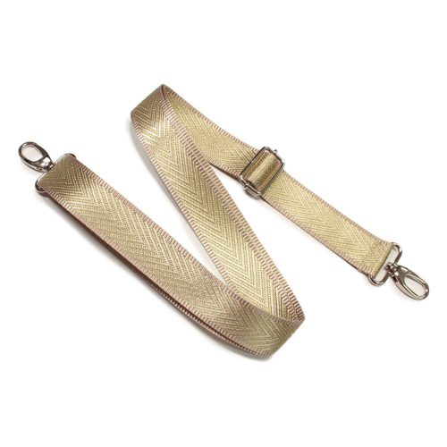 Beige Gold, Wide Handbag Strap, 40 mm, Nickel