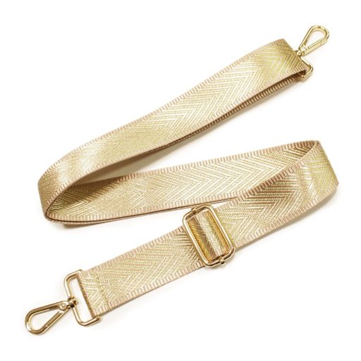 Beige Gold, Wide Handbag Strap, 40 mm, Gold