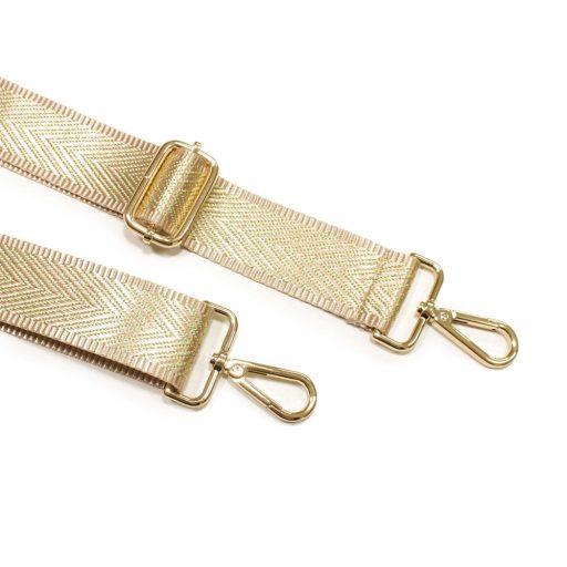 Beige Gold, Wide Handbag Strap, 40 mm, Gold