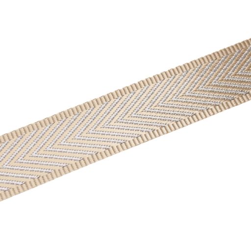 Beige Silver, Wide Handbag Strap, 40 mm, Nickel