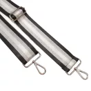 Black Silver Striped Wide Handbag Strap, 50 mm