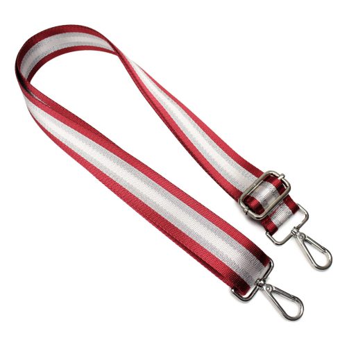 Red striped wide Handbag Strap, 40 mm