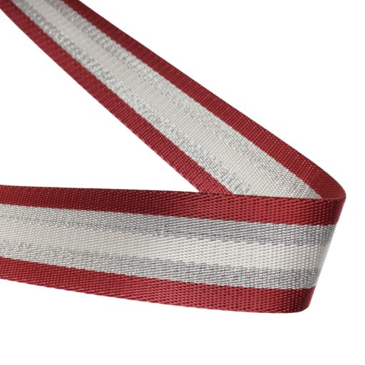 Red striped wide Handbag Strap, 40 mm