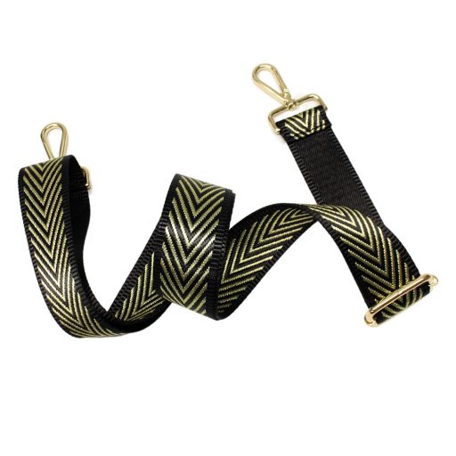 Black Gold, Wide Handbag Strap, 40 mm