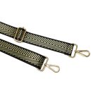 Black Gold, Wide Handbag Strap, 40 mm