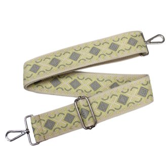Green patterned, Wide Handbag Strap, 50 mm