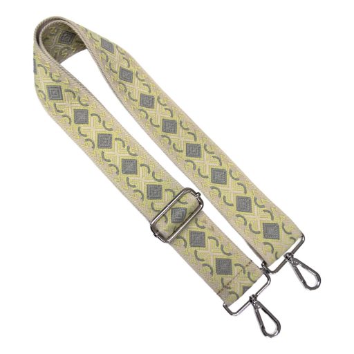 Green patterned, Wide Handbag Strap, 50 mm
