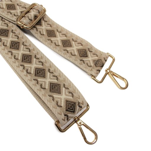 Green patterned, Wide Handbag Strap, 50 mm