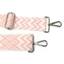 Pink patterned Wide Handbag Strap,Silver, 50 mm
