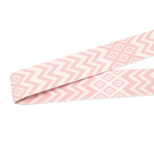 Pink patterned Wide Handbag Strap,Silver, 50 mm