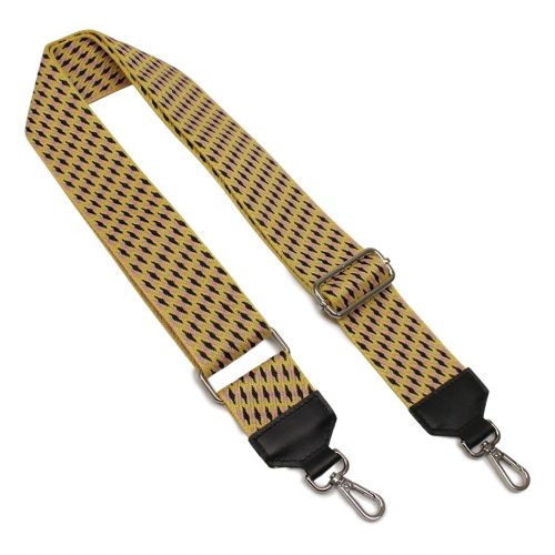 2 inch wide bag strap, yellow - black pattern