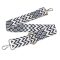 Grey patterned Wide Handbag Strap, Nickel, 50 mm