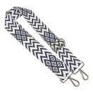 Grey patterned Wide Handbag Strap, Nickel, 50 mm