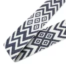 Grey patterned Wide Handbag Strap, Nickel, 50 mm