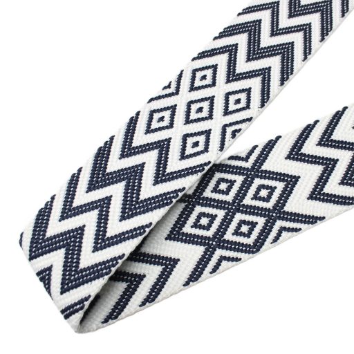 Grey patterned Wide Handbag Strap, Nickel, 50 mm