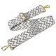 Grey patterned Wide Handbag Strap, Gold, 50 mm