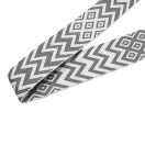 Grey patterned Wide Handbag Strap, Gold, 50 mm