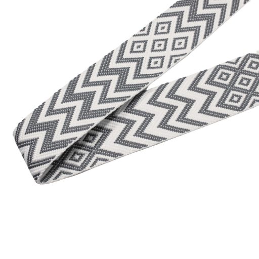 Grey wide bag strap with leather, gold