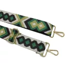 Green patterned, Wide Handbag Strap, 50 mm