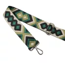 Green patterned, Wide Handbag Strap, 50 mm