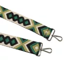 Green patterned, Wide Handbag Strap, 50 mm