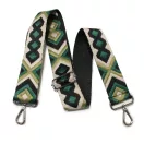 Green patterned, Wide Handbag Strap, 50 mm