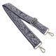 Wide Handbag Strap, adjustable, Yellow patterned, Nickel