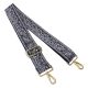 Wide Handbag Strap, adjustable, Yellow patterned, Nickel