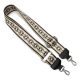 Wide bag strap with chain pattern, beige