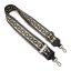 Chain pattern wide bag strap, grey, silver