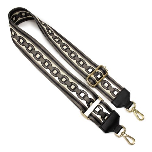 Chain pattern bag strap, 2 inch - 5 cm wide, gray