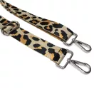 Leopard pattern Handbag Strap, Beige, Silver, 40 mm