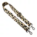 Leopard pattern Handbag Strap, Beige, Silver, 40 mm