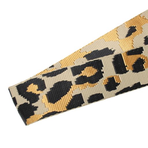 Leopard pattern Handbag Strap, Beige, Gold, 40 mm