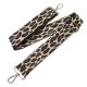 Leopard patterned Wide Handbag Strap, Beige, 50 mm