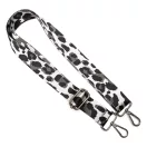 Leopard pattern Handbag Strap, Black White, Silver, 40 mm