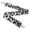 Leopard patterned Wide Handbag Strap, Black-White, 50 mm