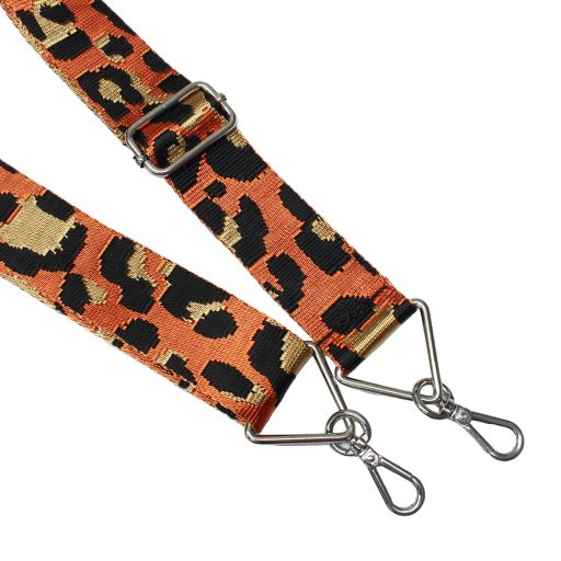 Leopard pattern Handbag Strap, 40 mm, orange