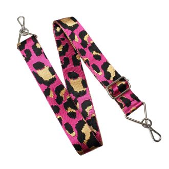 Leopard pattern Handbag Strap, 40 mm, pink