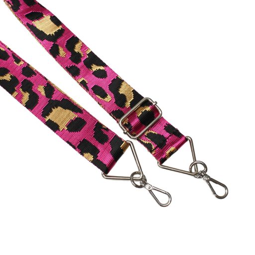 Leopard pattern Handbag Strap, 40 mm, pink