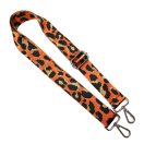 Leopard pattern Handbag Strap, Orange, Silver, 40 mm