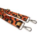 Leopard pattern Handbag Strap, Orange, Silver, 40 mm