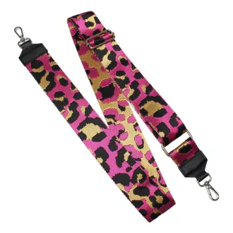 Black white leoprad pattern bag strap