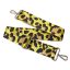 Leopard patterned Wide Handbag Strap, yellow, Nickel, 50 mm
